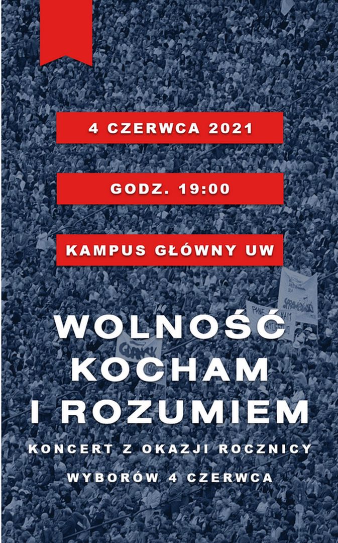 Plakat informujący o koncercie z okazji rocznicy wolnych wyborów 4 czerwca br. 