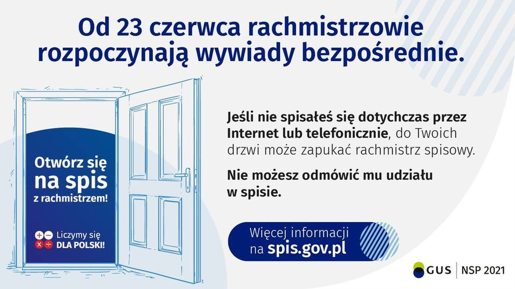 Plakat informujący o rozpoczęcie pracy przez rachmistrzów w terenie.