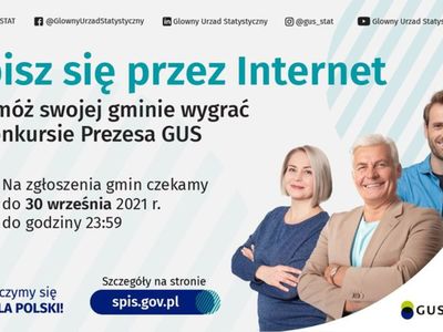 Plakat dotyczący konkursu dla gmin "Spisz się przez internet".