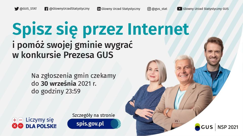 Plakat dotyczący konkursu dla gmin "Spisz się przez internet".
