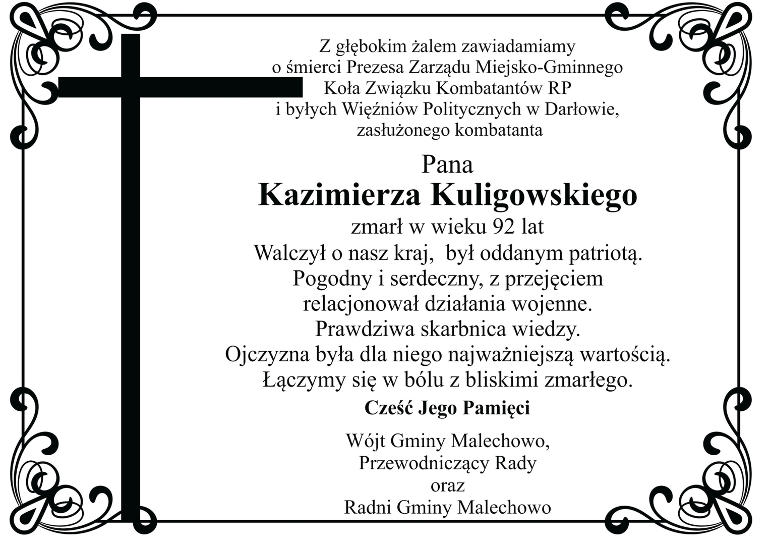 Kondolencje.