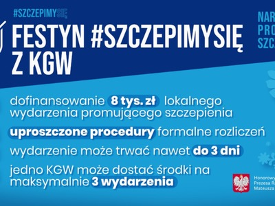 Plakat dotyczący promocji szczepień przez Koła Gospodyń Wiejskich.