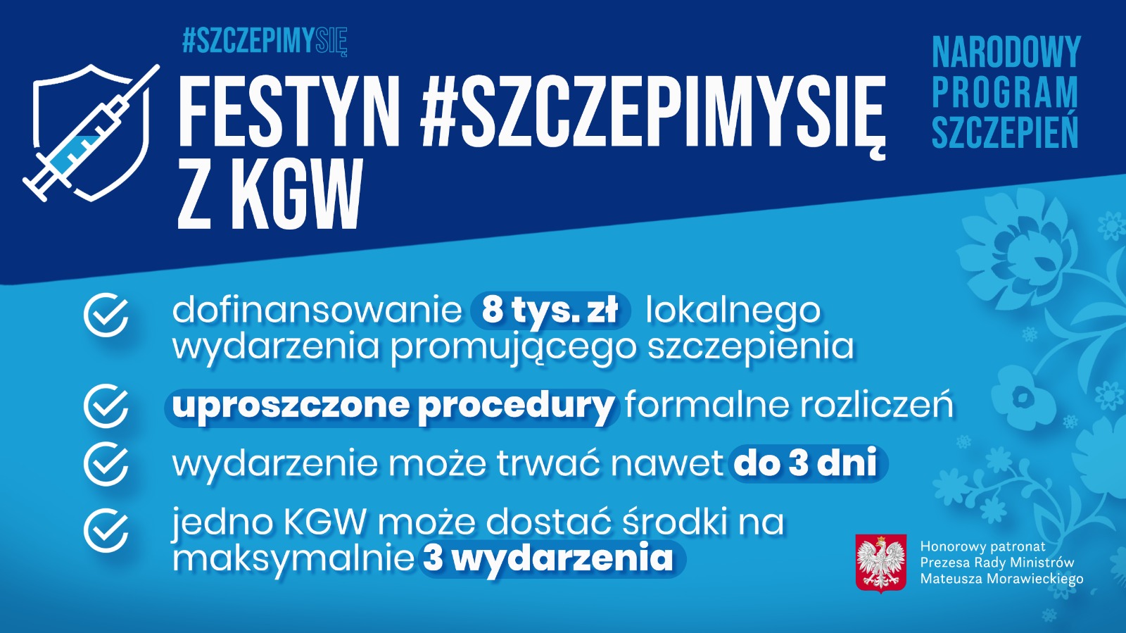 Plakat dotyczący promocji szczepień przez Koła Gospodyń Wiejskich.