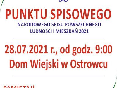 Punkt spisowy w Ostrowcu uruchomiony w dniu 28 lipca 2021 r.