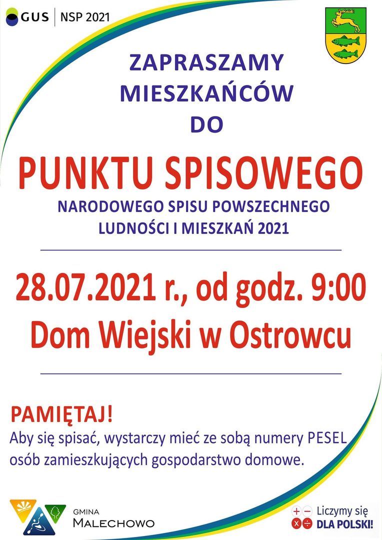 Punkt spisowy w Ostrowcu uruchomiony w dniu 28 lipca 2021 r.