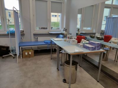 Sala nr 2 Świetlicy Kultury w Malechowie gotowa do szczepień.