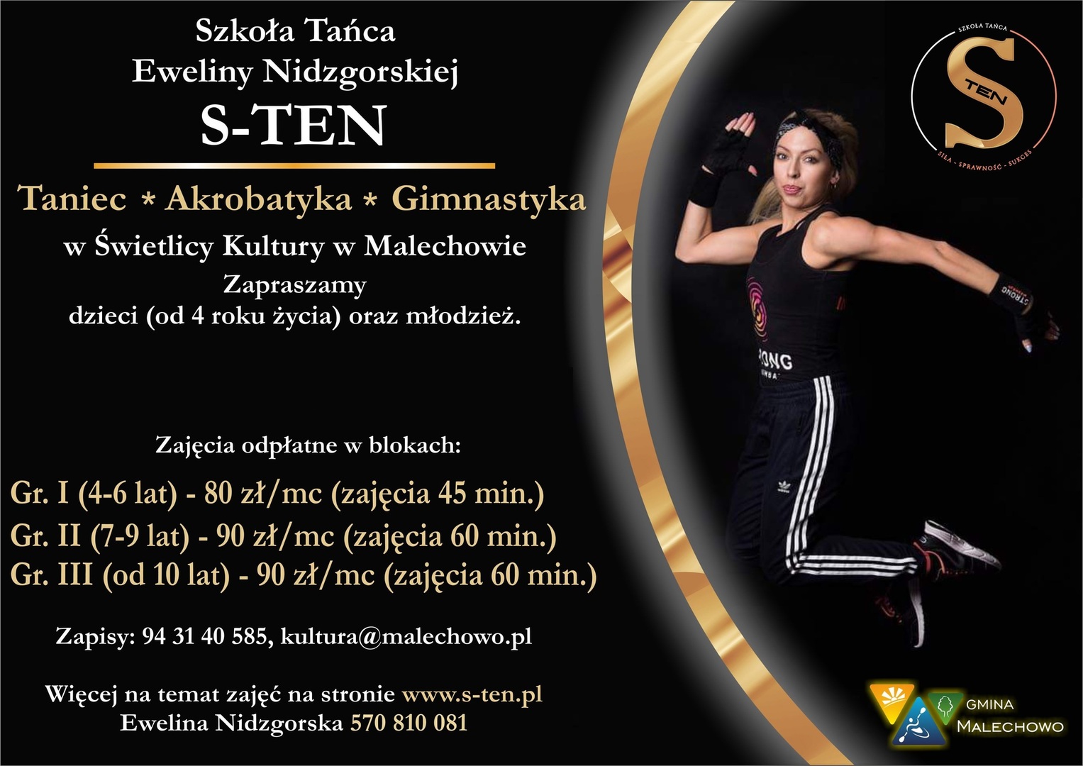 Plakat - zapisy na akrobatykę.