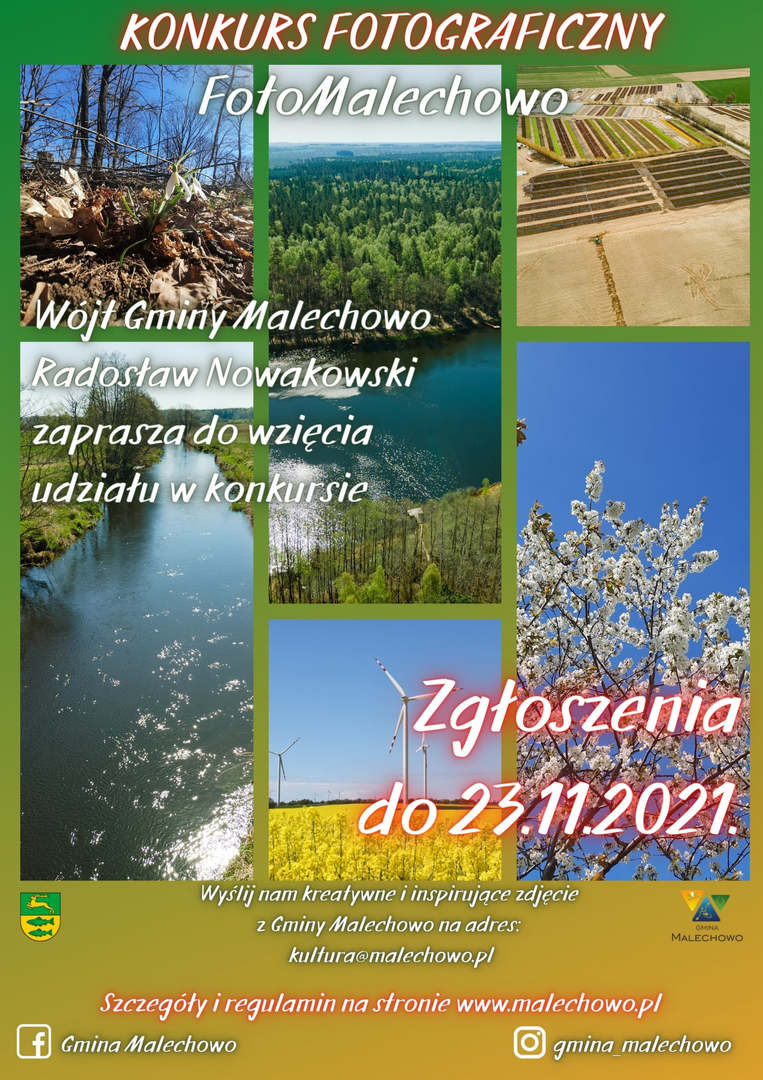 Plakat informacyjny o konkursie "FotoMalechowo".