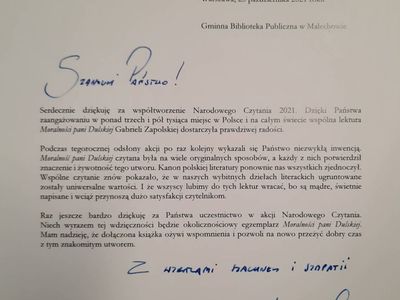 Podziękowania od Prezydenta Andrzeja Dudy.
