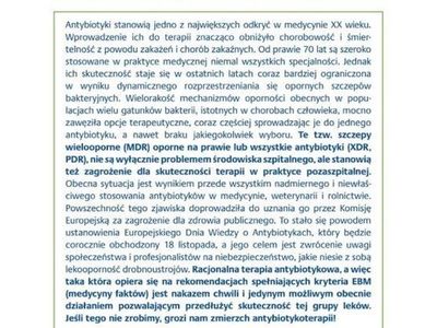 Tekst ulotki dotyczącej Akcji Przeziębienie czy grypa. 
