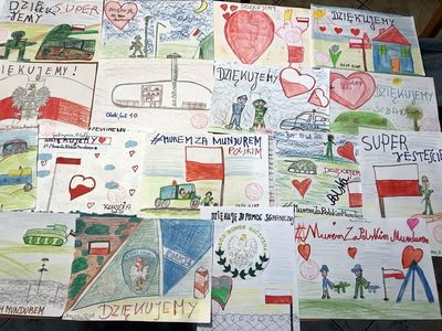 Prace plastyczne wykonane przez Dzieci ze Szkoły Podstawowej Podstawowej.