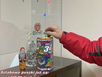 Zdjęcie skarbonki i opis lokalizacji w gminie Malechowo.