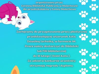 Plakat konkursu Mój Kotek.