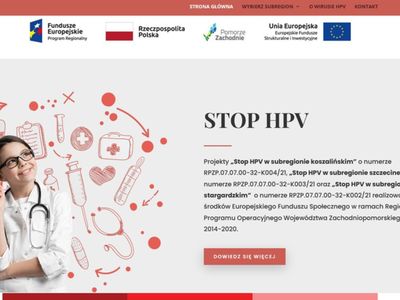 Plakat informujący o akcji "Stop HVP" w województwie zachodniopomorskim, subregion koszaliński.