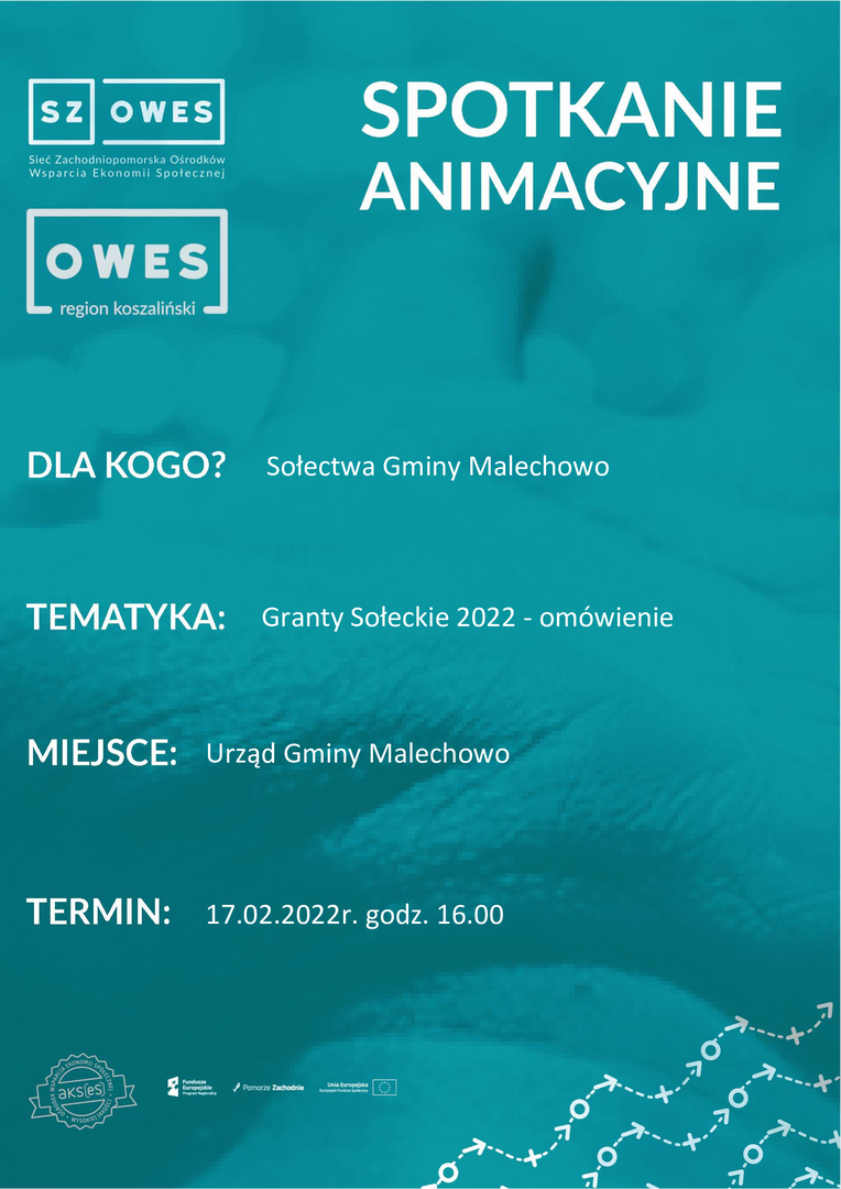 Plakat - Spotkanie animacyjne "Granty Sołeckie 2022".