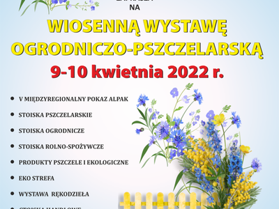 Plakat dotyczący wystawy organizowanej przez Zachodniopomorski Ośrodek Doradztwa Rolniczego w dniach 9-10 kwietnia br.