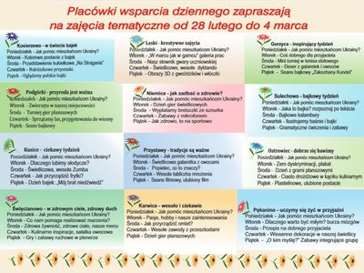 Zdjęcie harmonogramu w przyszłym tygodniu.