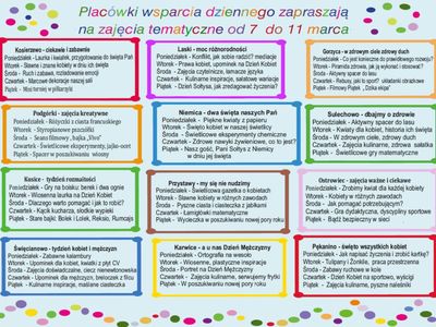 Harmonogram zajęć PWD.