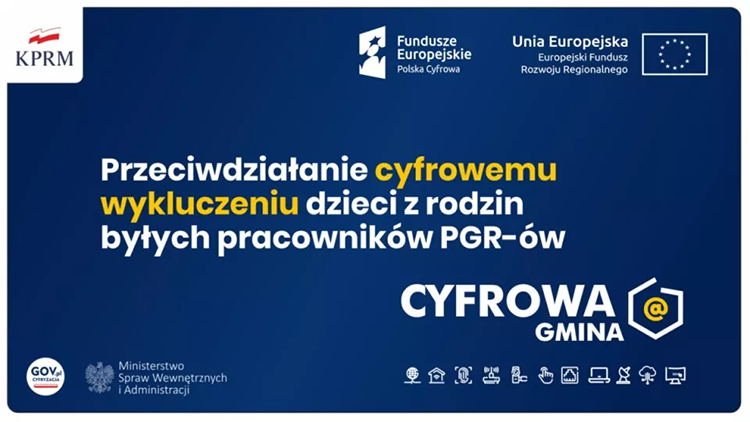 Plakat informacyjny dotyczący realizacji projektu.
