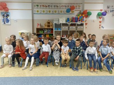 Uczestnicy konkursu recytotarskiego w Przedszkolu w Malechowie.