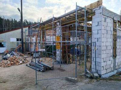 Plac budowy w Pękaninie. 