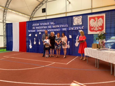 Wyróżniona uczennica klasy czwartej ze Szkoły Podstawowej w Lejkowie.