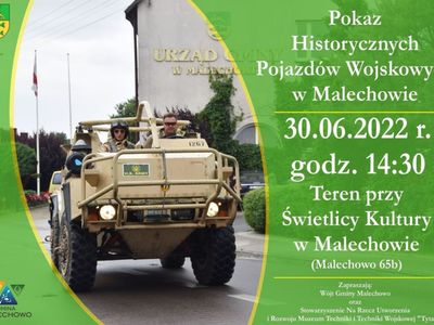 Plakat dotyczący parady wojskowej.