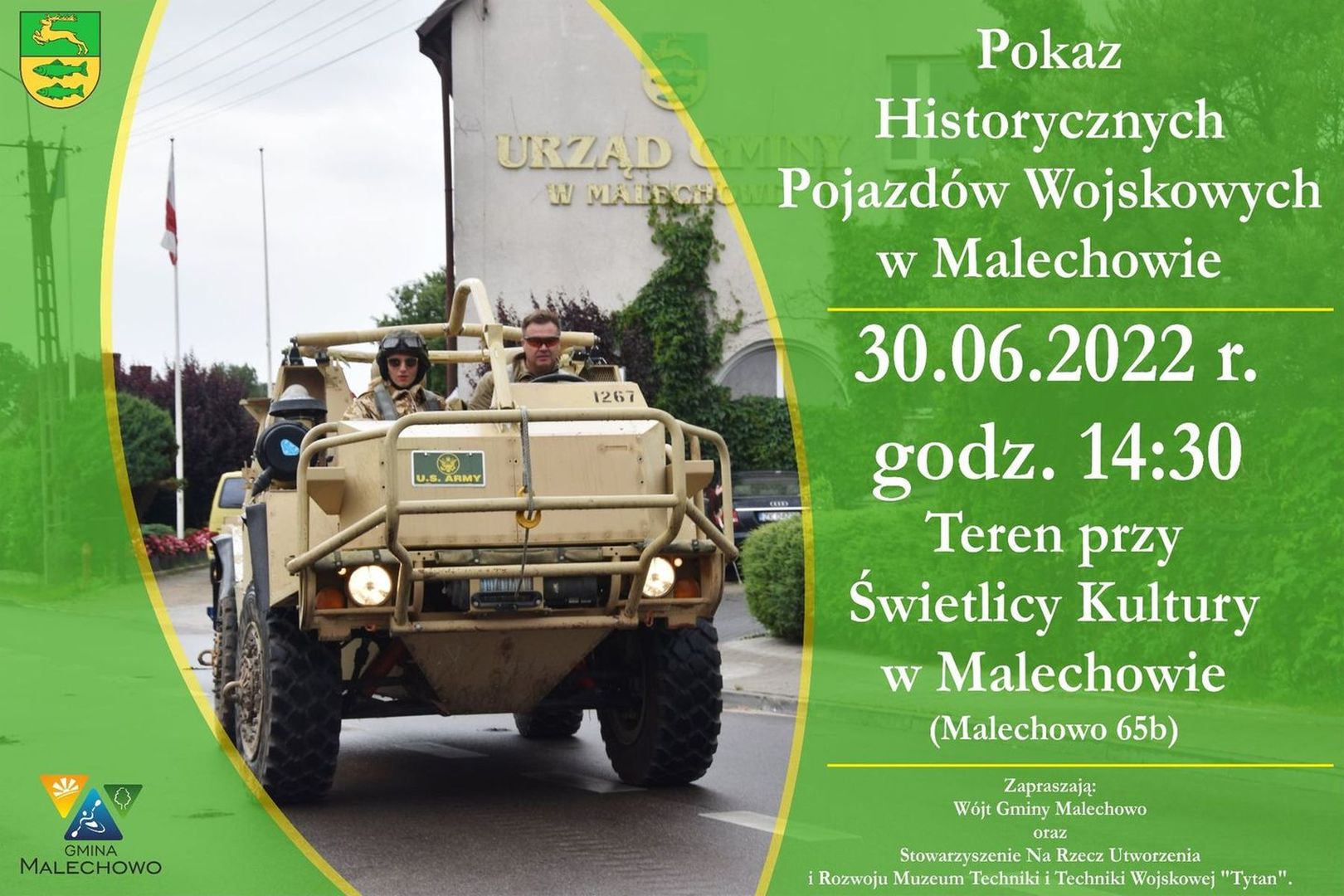 Plakat dotyczący parady wojskowej.