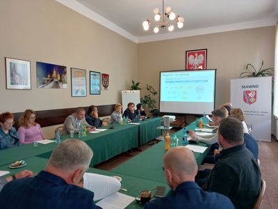 Przedstawiciele Rady Partnerstwa oraz Grupy Roboczej na spotkaniu Partnerstwa Powiatu Sławieńskiego – Instrument ZIT w ramach projektu CWD Plus.