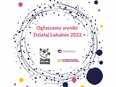 Plakat dotyczący ogłoszenia wyników Działaj Lokalnie.