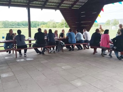 Uczestnicy biesiady sołeckiej w Sulechówku.