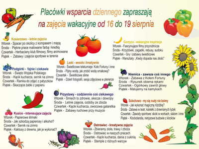 Harmonogram zajęć PWD w dniach 16-19 sierpnia 2022 r.