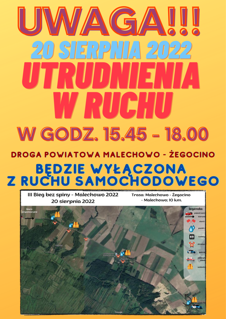 Utrudnienia w ruchu drogowym podczas III Biegu Bez Spiny.