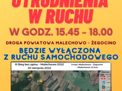 Utrudnienia w ruchu drogowym podczas III Biegu Bez Spiny.