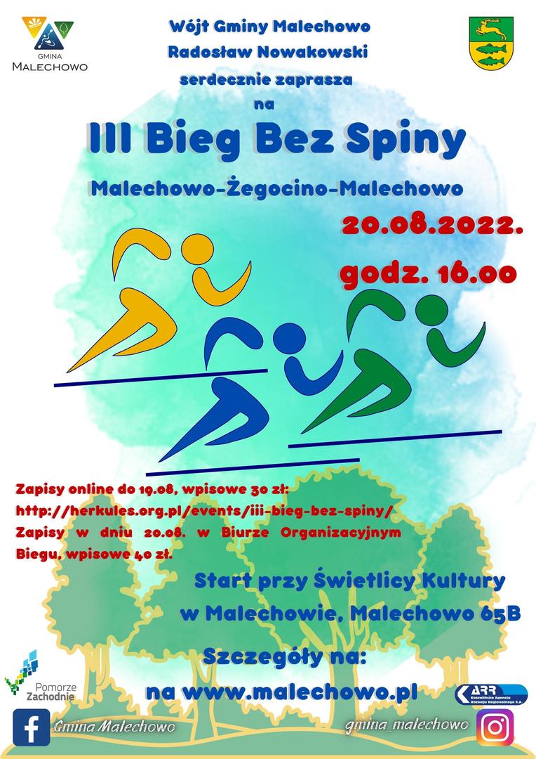 Plakat III Bieg Bez Spiny.