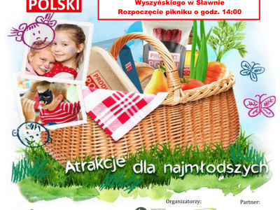 Plakat dotyczący Pikniku z Produktem Polskim w Sławnie.
