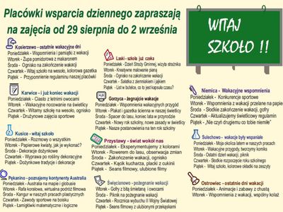 Plan zajęć.