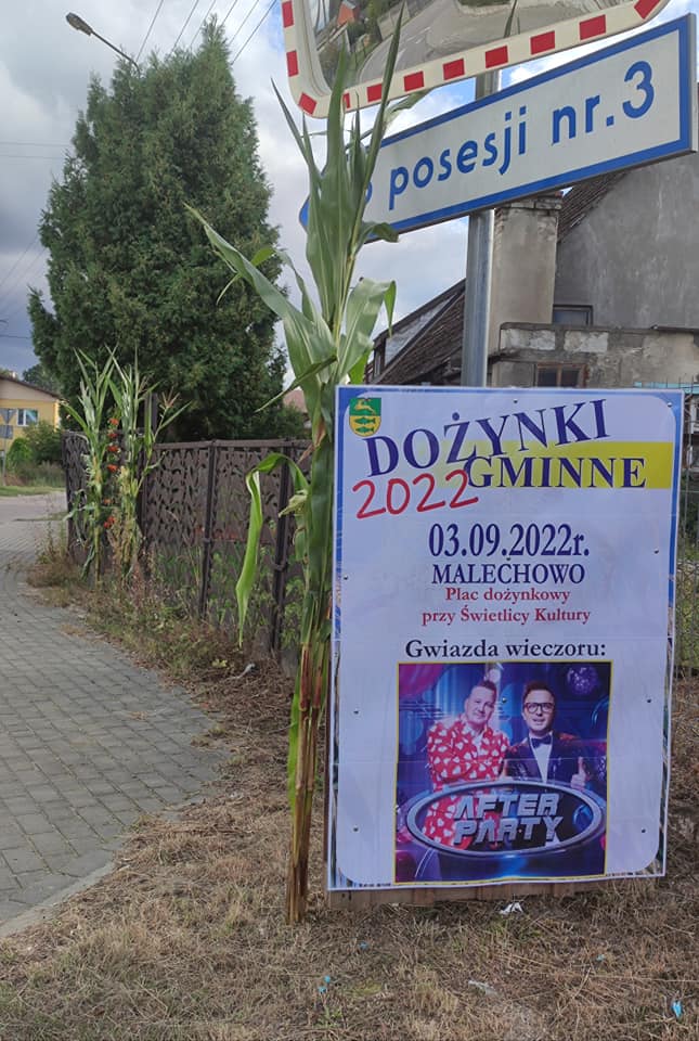 Plakat informujący o dożynkach. 