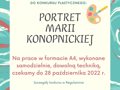 Plakat dotyczący konkursu bibliotecznego.