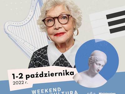 Plakat dotyczący Weekendu Seniora z kulturą.
