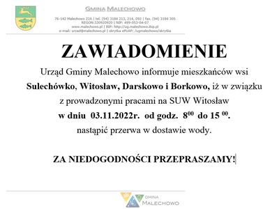Przerwa w dostawie wody.