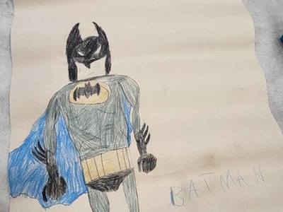 Batman wykonany przez wychowanka świetlicy. 