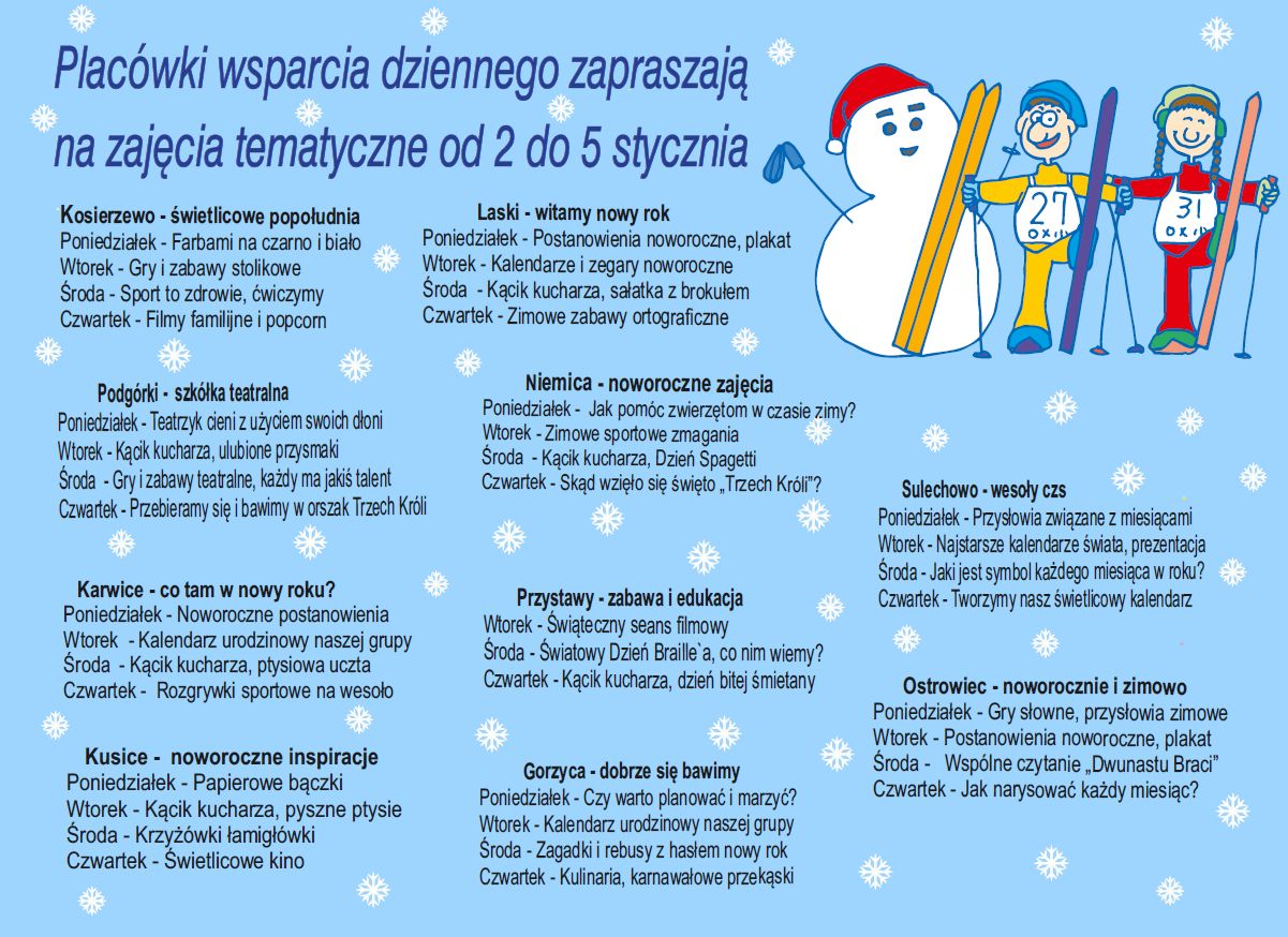 Harmonogram zajęć w tym tygodniu.