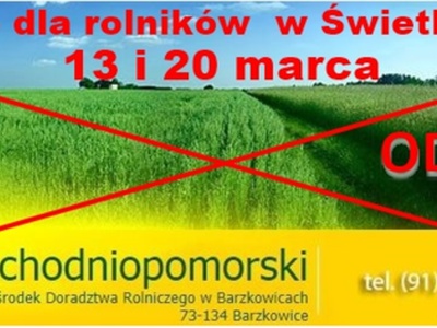 Plakat dotyczący odwołania dyżuru.
