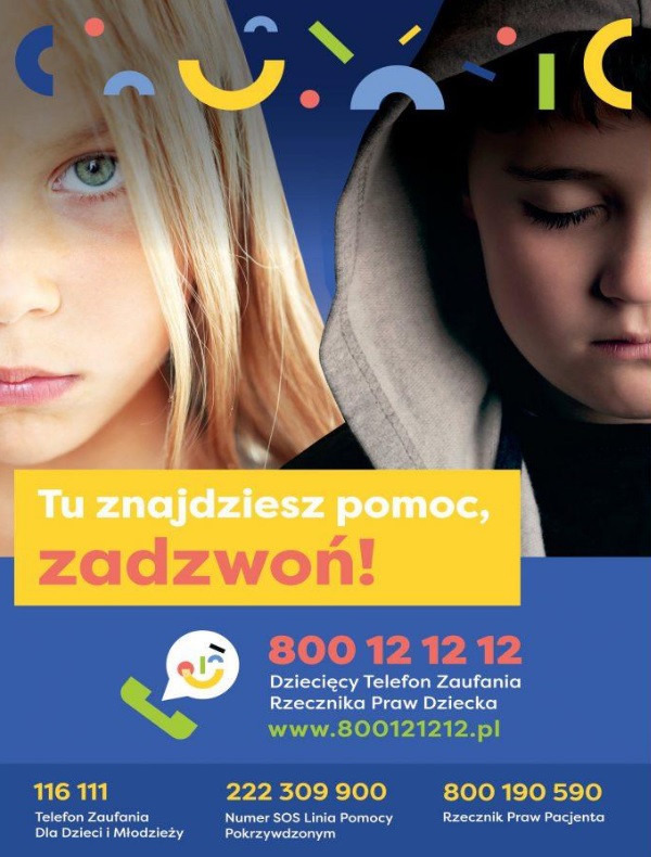 Plakat "Tu znajdziesz pomoc- zadzwoń"