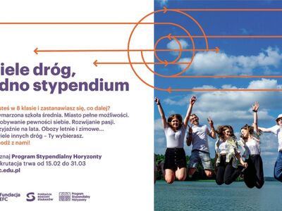 Baner informacyjny o stypendium.