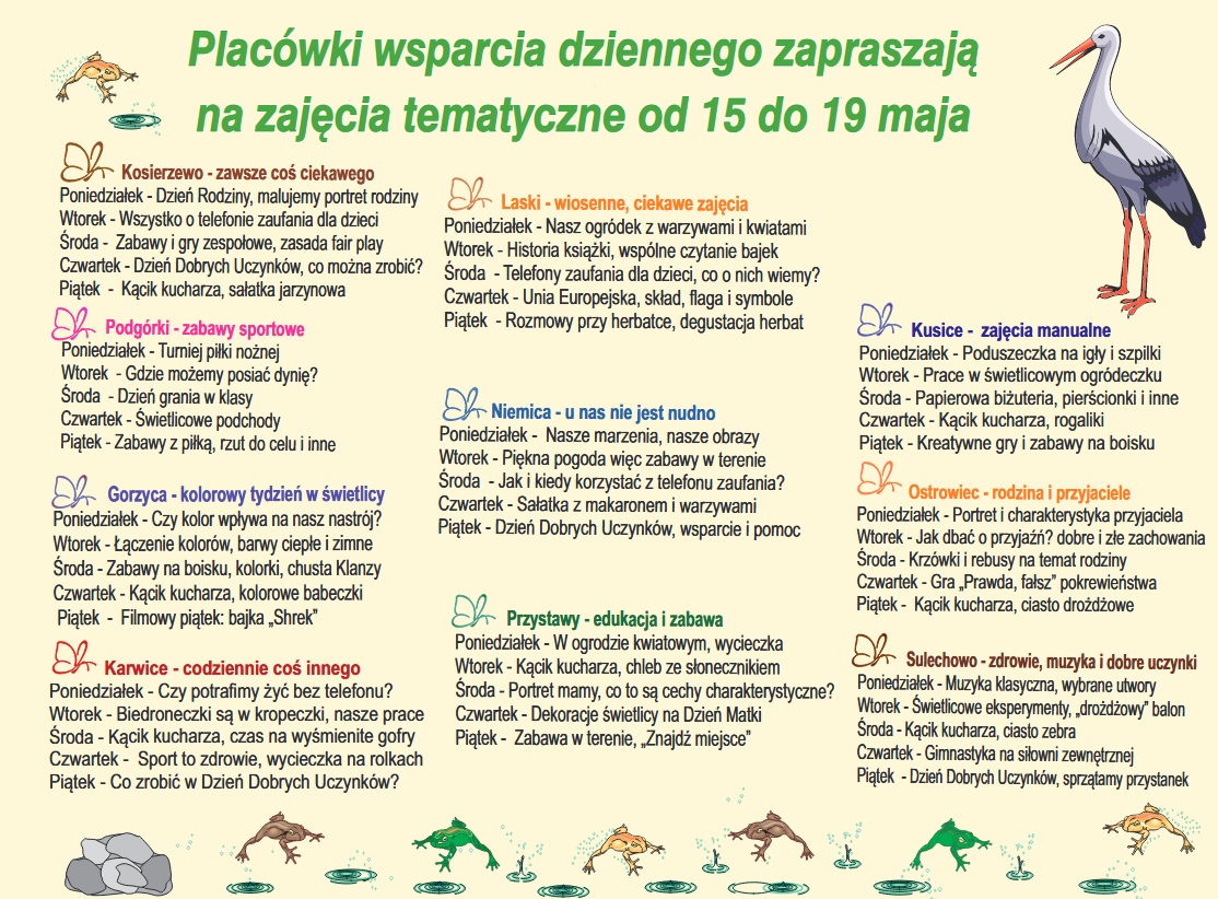 Harmonogram zajęć PWD.