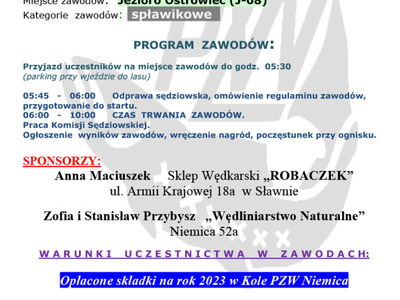 Plakat informujący o zawodach.