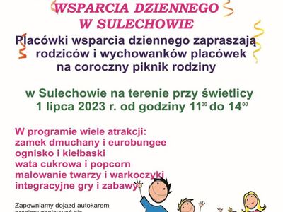 Plakat informujący o pikniku.