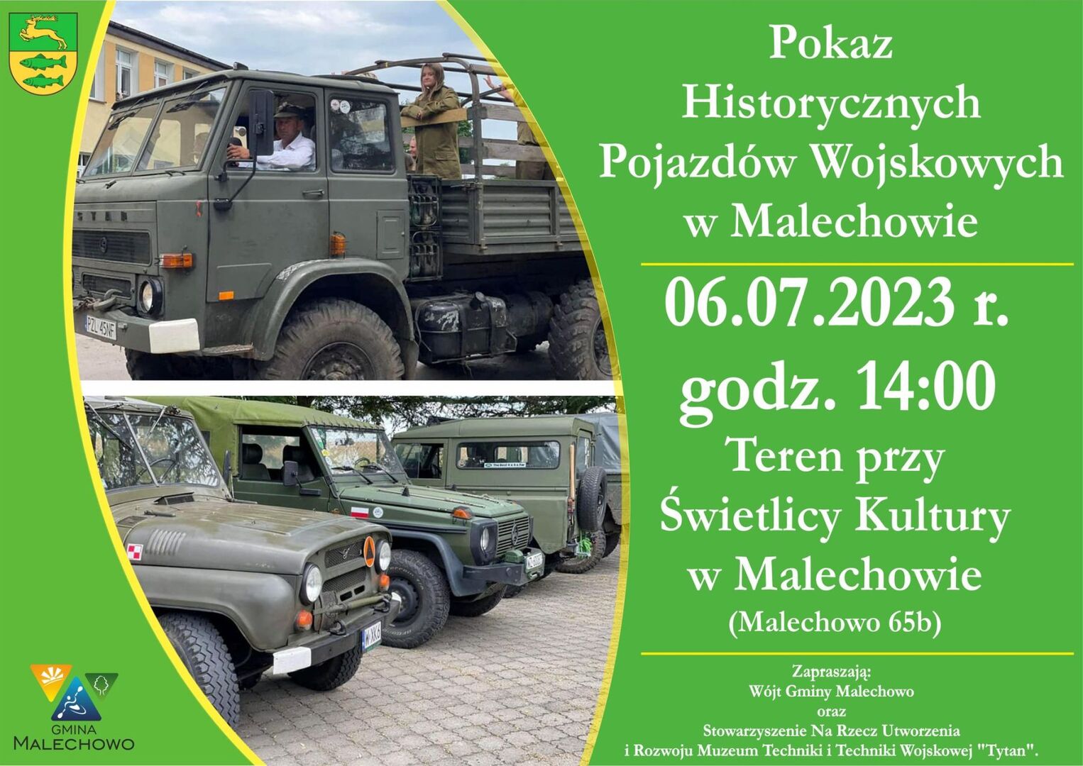 Plakat informujący o paradzie w Malechowie.